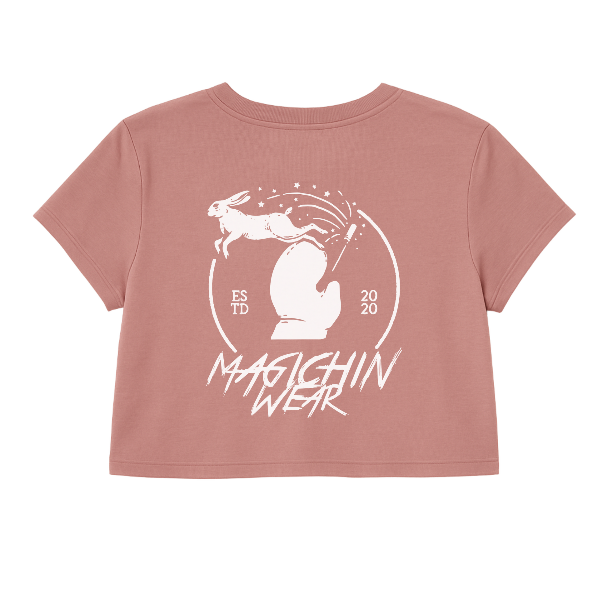 muave crop back with rabbit design

