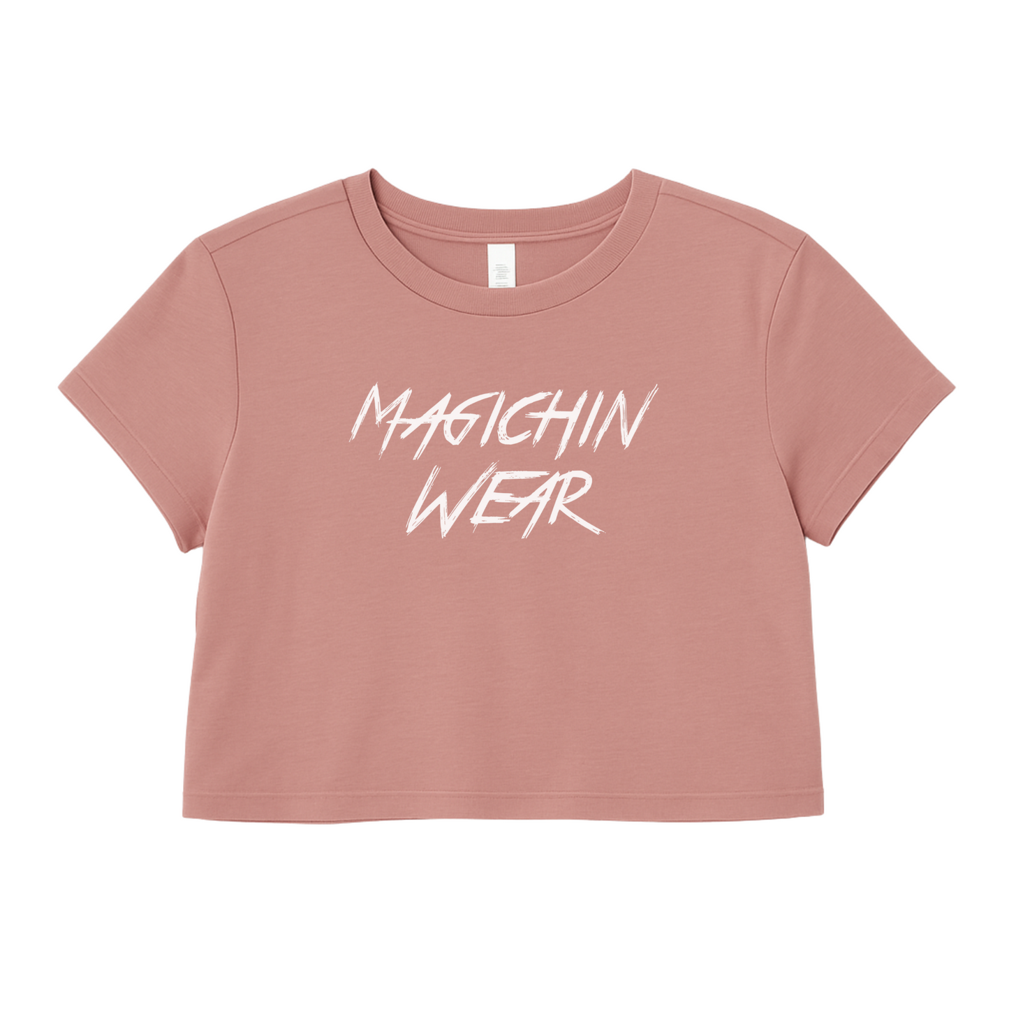 Mauve crop top with white logo